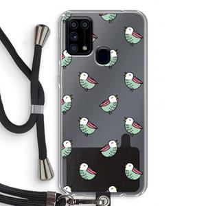 CaseCompany Vogeltjes: Samsung Galaxy M31 Transparant Hoesje met koord