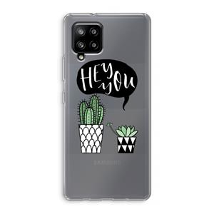 CaseCompany Hey you cactus: Samsung Galaxy A42 5G Transparant Hoesje