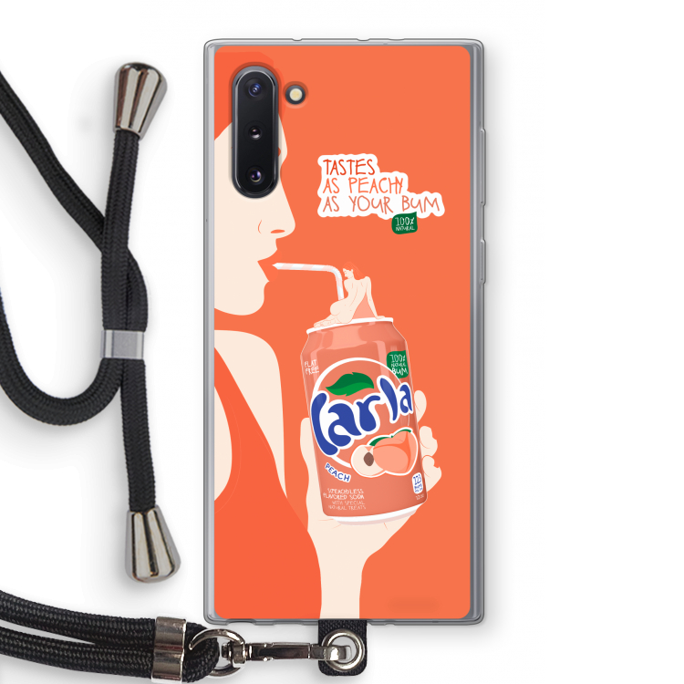 CaseCompany Peach please!: Samsung Galaxy Note 10 Transparant Hoesje met koord
