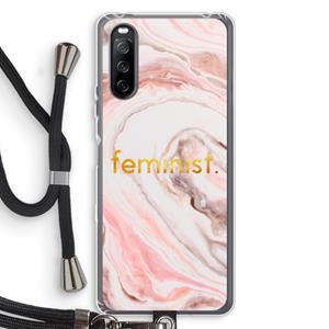 CaseCompany Feminist: Sony Sony Xperia 10 III Transparant Hoesje met koord