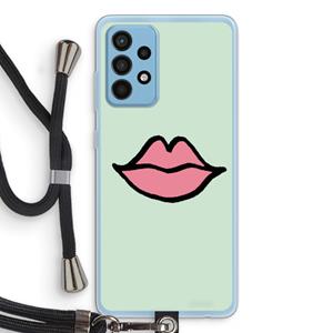 CaseCompany Kusje: Samsung Galaxy A52 Transparant Hoesje met koord