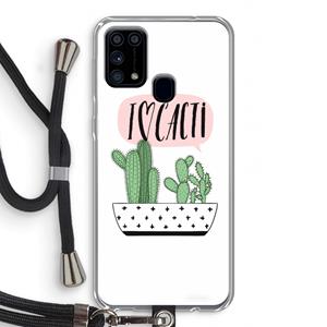 CaseCompany I love cacti: Samsung Galaxy M31 Transparant Hoesje met koord