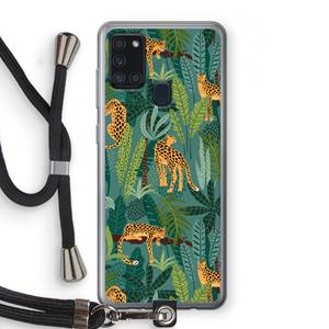 CaseCompany Luipaard 2: Samsung Galaxy A21s Transparant Hoesje met koord
