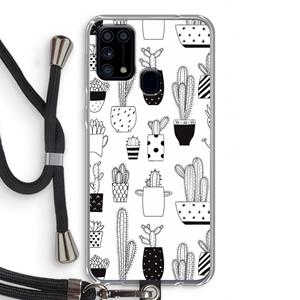 CaseCompany Cactusmotief: Samsung Galaxy M31 Transparant Hoesje met koord