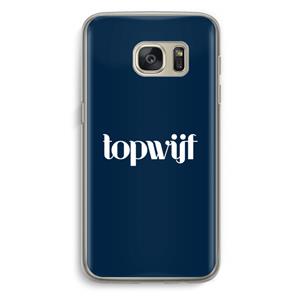 CaseCompany Topwijf Navy: Samsung Galaxy S7 Transparant Hoesje