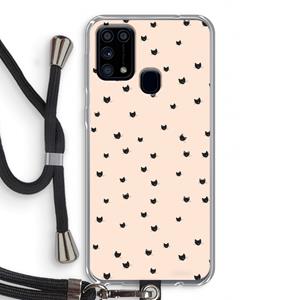 CaseCompany Kleine kattenkopjes: Samsung Galaxy M31 Transparant Hoesje met koord