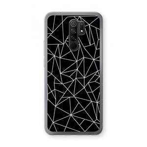 CaseCompany Geometrische lijnen wit: Xiaomi Redmi 9 Transparant Hoesje