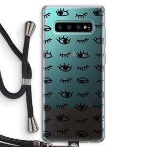 CaseCompany Eye pattern #2: Samsung Galaxy S10 Plus Transparant Hoesje met koord