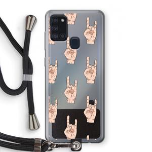 CaseCompany Rock: Samsung Galaxy A21s Transparant Hoesje met koord