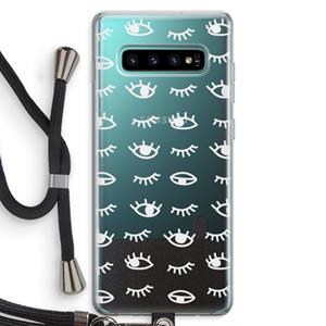CaseCompany Eye pattern #3: Samsung Galaxy S10 Plus Transparant Hoesje met koord