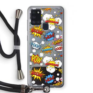 CaseCompany Pow Smack: Samsung Galaxy A21s Transparant Hoesje met koord