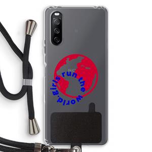 CaseCompany Run The World: Sony Sony Xperia 10 III Transparant Hoesje met koord