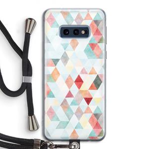 CaseCompany Gekleurde driehoekjes pastel: Samsung Galaxy S10e Transparant Hoesje met koord