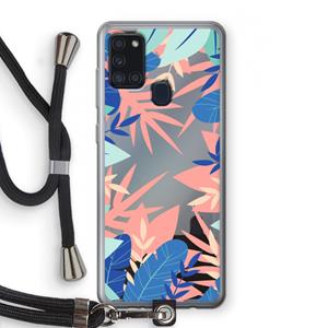 CaseCompany Tropisch: Samsung Galaxy A21s Transparant Hoesje met koord
