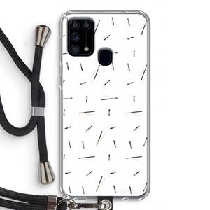 CaseCompany Hipster stripes: Samsung Galaxy M31 Transparant Hoesje met koord