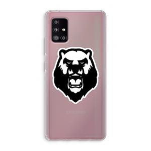 CaseCompany Angry Bear (white): Samsung Galaxy A51 5G Transparant Hoesje