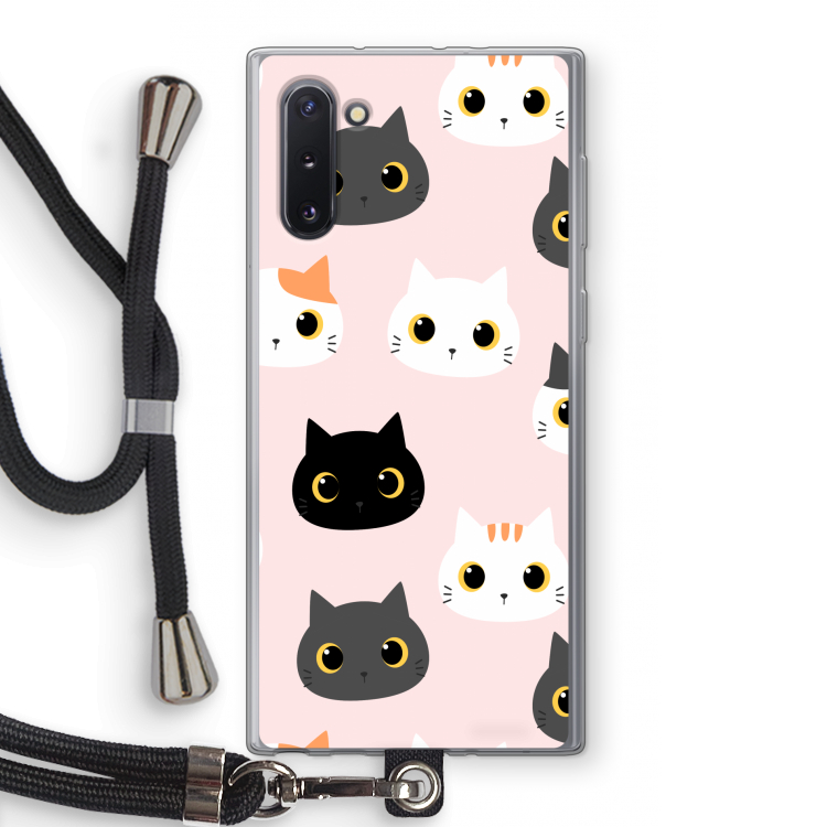 CaseCompany Katten: Samsung Galaxy Note 10 Transparant Hoesje met koord