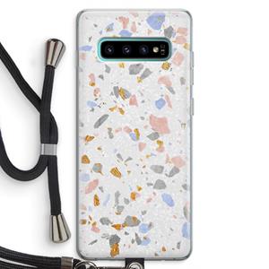 CaseCompany Terrazzo N°8: Samsung Galaxy S10 Plus Transparant Hoesje met koord