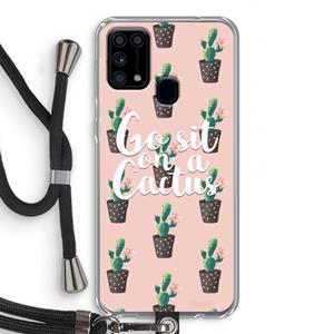 CaseCompany Cactus quote: Samsung Galaxy M31 Transparant Hoesje met koord