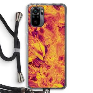 CaseCompany Eternal Fire: Xiaomi Redmi Note 10 Pro Transparant Hoesje met koord
