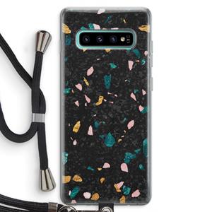 CaseCompany Terrazzo N°10: Samsung Galaxy S10 Plus Transparant Hoesje met koord