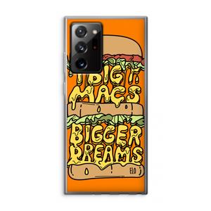 CaseCompany Big Macs Bigger Dreams: Samsung Galaxy Note 20 Ultra / Note 20 Ultra 5G Transparant Hoesje