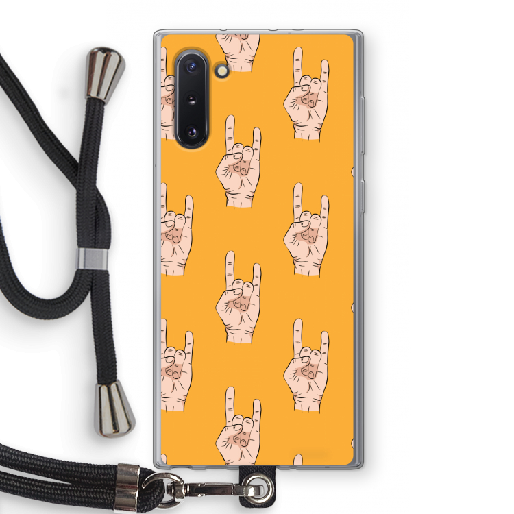 CaseCompany Rock: Samsung Galaxy Note 10 Transparant Hoesje met koord