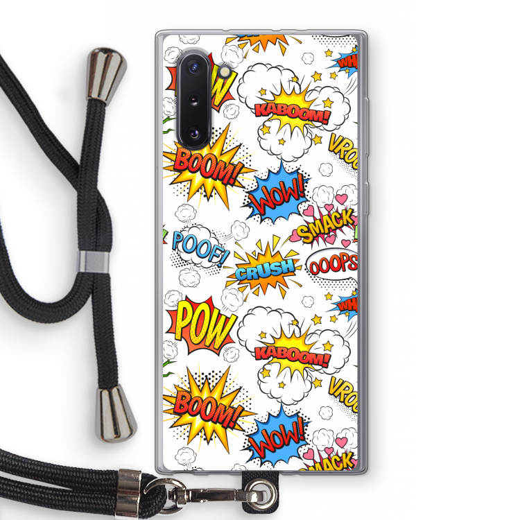 CaseCompany Pow Smack: Samsung Galaxy Note 10 Transparant Hoesje met koord