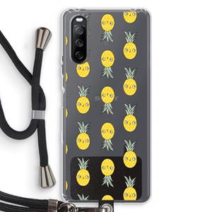CaseCompany Ananas: Sony Sony Xperia 10 III Transparant Hoesje met koord