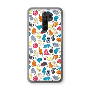 CaseCompany Kleurrijke katten: Xiaomi Redmi 9 Transparant Hoesje