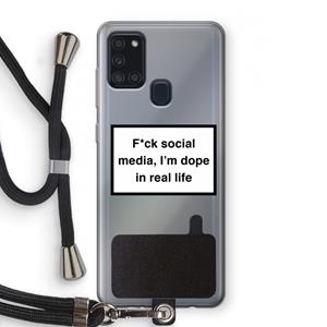 CaseCompany I'm dope: Samsung Galaxy A21s Transparant Hoesje met koord
