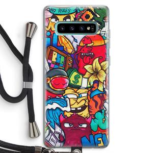 CaseCompany No Rules: Samsung Galaxy S10 Plus Transparant Hoesje met koord