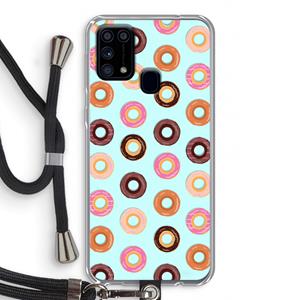 CaseCompany Donuts: Samsung Galaxy M31 Transparant Hoesje met koord