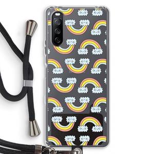 CaseCompany Regenboog: Sony Sony Xperia 10 III Transparant Hoesje met koord