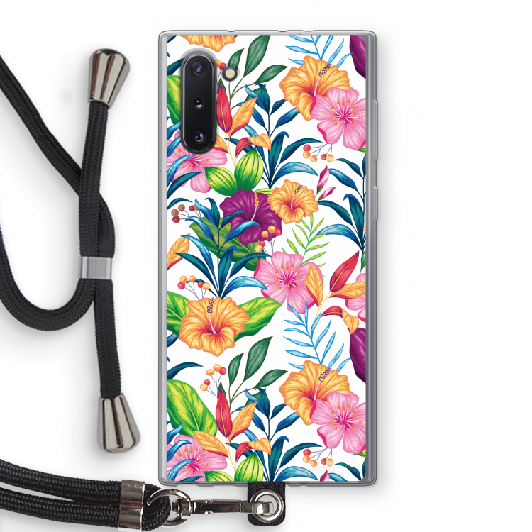CaseCompany Tropisch 2: Samsung Galaxy Note 10 Transparant Hoesje met koord