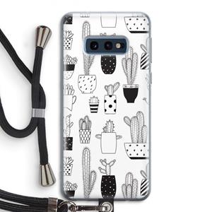 CaseCompany Cactusmotief: Samsung Galaxy S10e Transparant Hoesje met koord