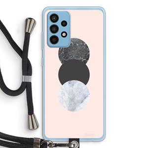 CaseCompany Marmeren cirkels: Samsung Galaxy A52 Transparant Hoesje met koord