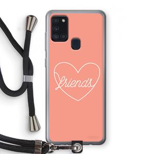 CaseCompany Friends heart: Samsung Galaxy A21s Transparant Hoesje met koord