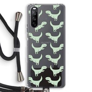 CaseCompany Dinos: Sony Sony Xperia 10 III Transparant Hoesje met koord