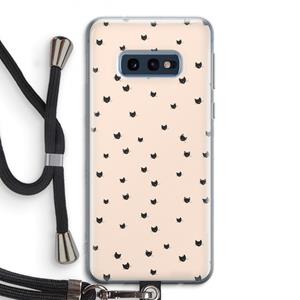 CaseCompany Kleine kattenkopjes: Samsung Galaxy S10e Transparant Hoesje met koord