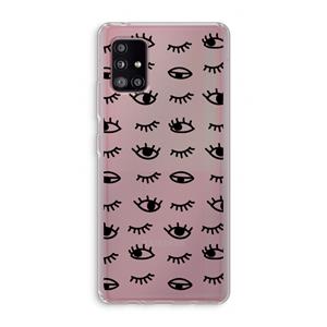 CaseCompany Eye pattern #2: Samsung Galaxy A51 5G Transparant Hoesje
