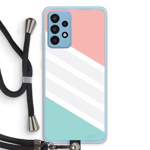 CaseCompany Strepen pastel: Samsung Galaxy A52 Transparant Hoesje met koord