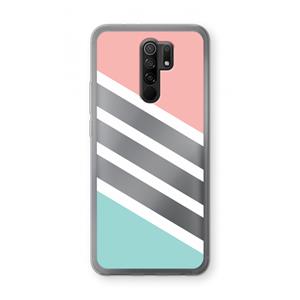 CaseCompany Strepen pastel: Xiaomi Redmi 9 Transparant Hoesje