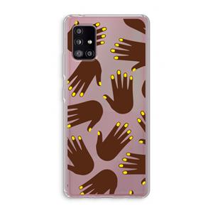 CaseCompany Hands dark: Samsung Galaxy A51 5G Transparant Hoesje
