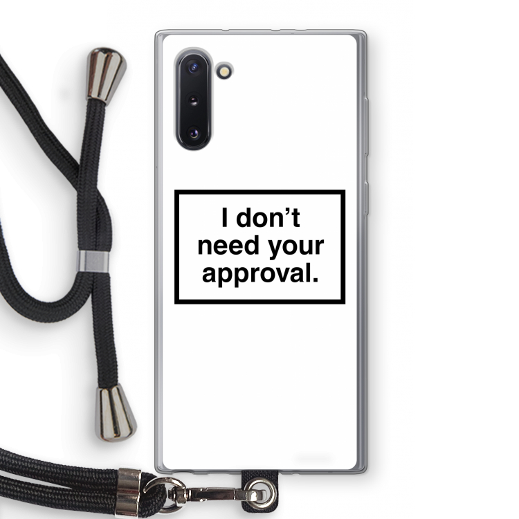 CaseCompany Don't need approval: Samsung Galaxy Note 10 Transparant Hoesje met koord