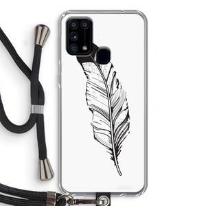 CaseCompany Pluim: Samsung Galaxy M31 Transparant Hoesje met koord