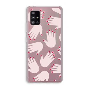 CaseCompany Hands pink: Samsung Galaxy A51 5G Transparant Hoesje