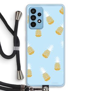 CaseCompany Ananasjes: Samsung Galaxy A52 Transparant Hoesje met koord