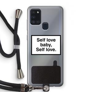 CaseCompany Self love: Samsung Galaxy A21s Transparant Hoesje met koord