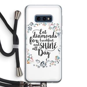 CaseCompany Diamonds: Samsung Galaxy S10e Transparant Hoesje met koord